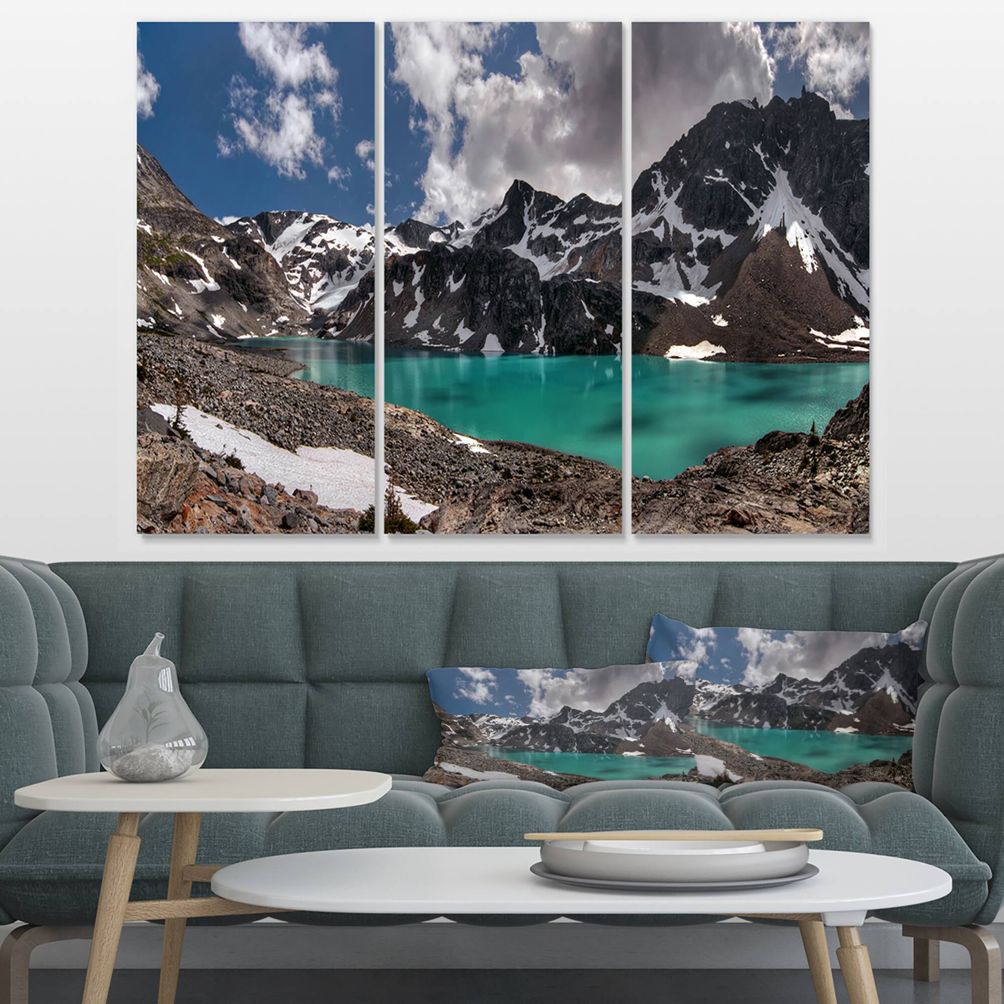 Designart - Distant Mountains and Mountain Lake